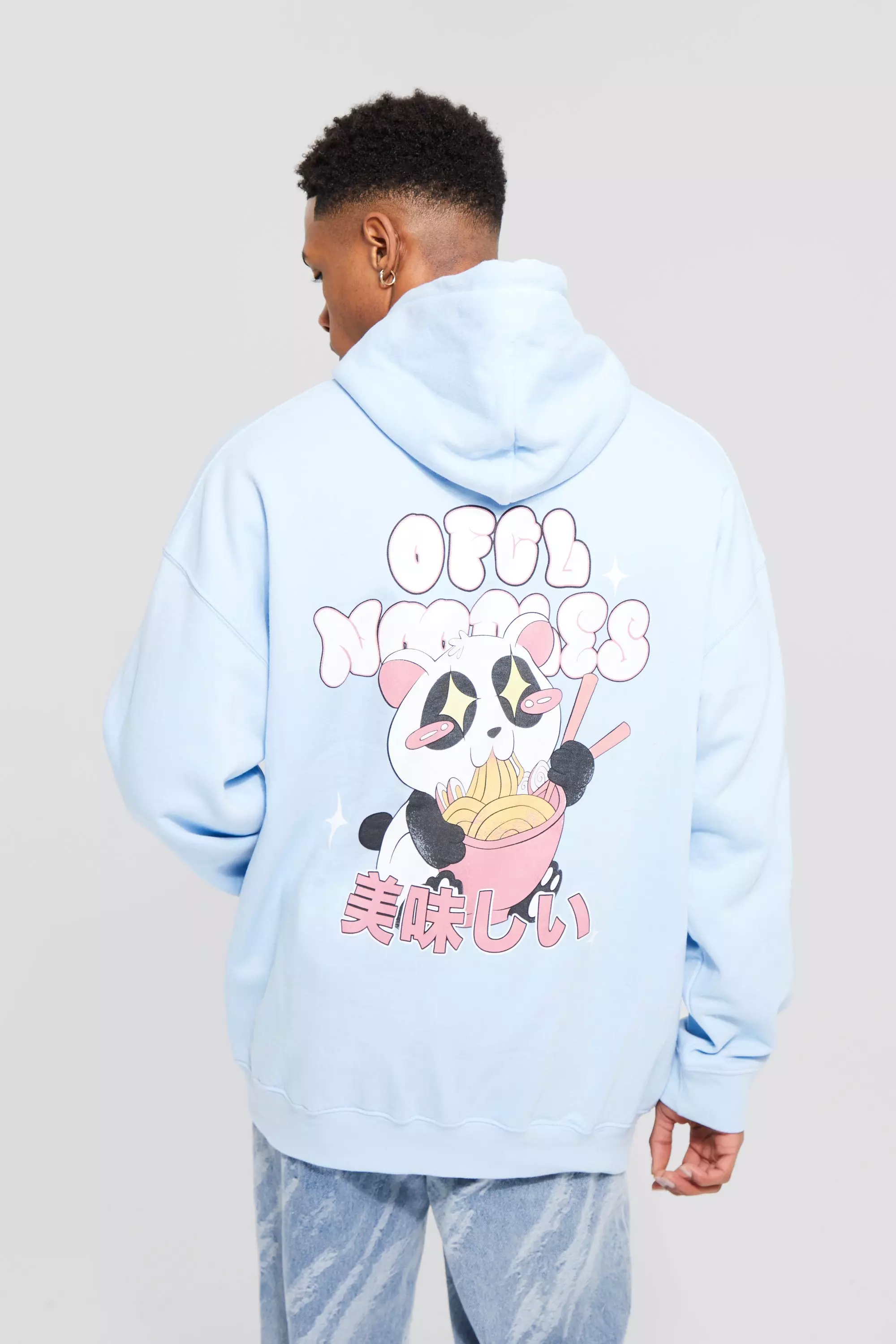 Light blue shop graphic hoodie